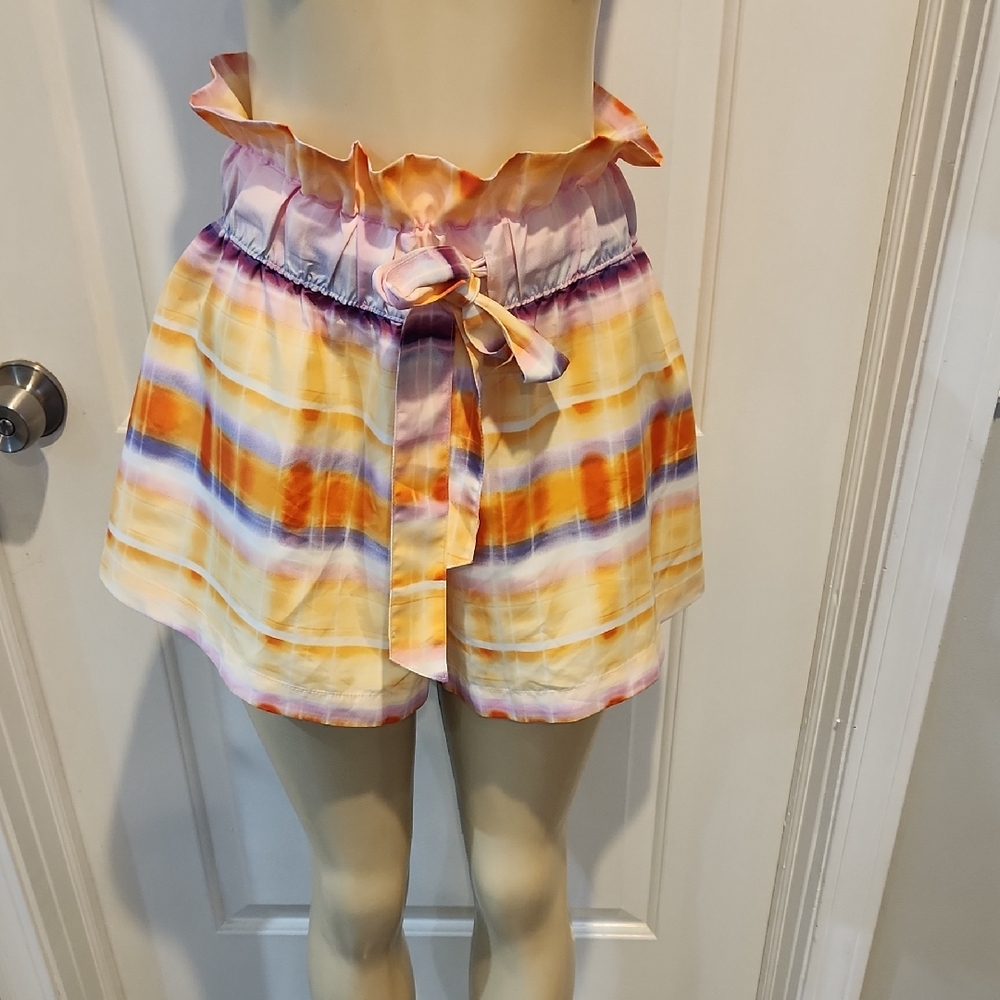 High Waist Pink and Orange Summer Shorts